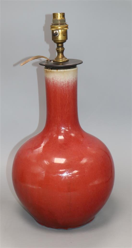 A Chinese sang de boeuf converted lamp